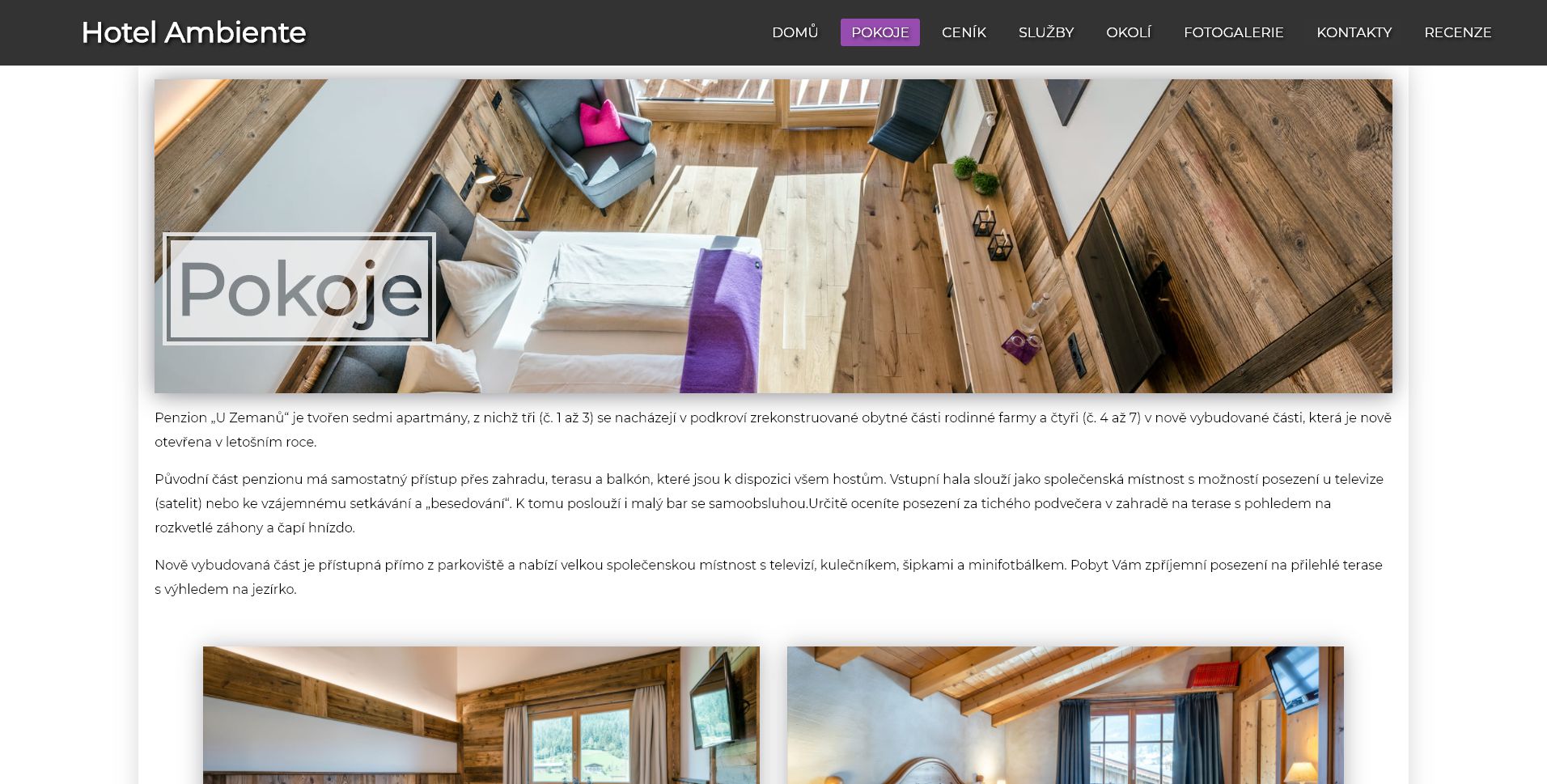 pro náročné stránka - pokoje